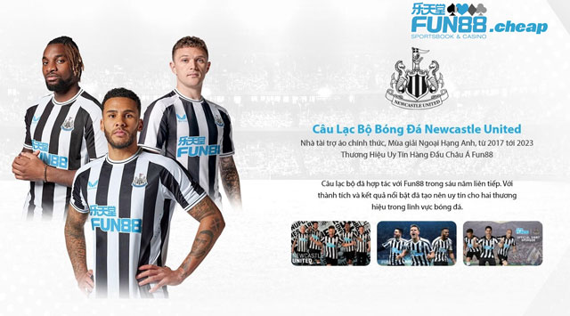 Fun88 tài trợ cho CLB bóng đá Newcastle United